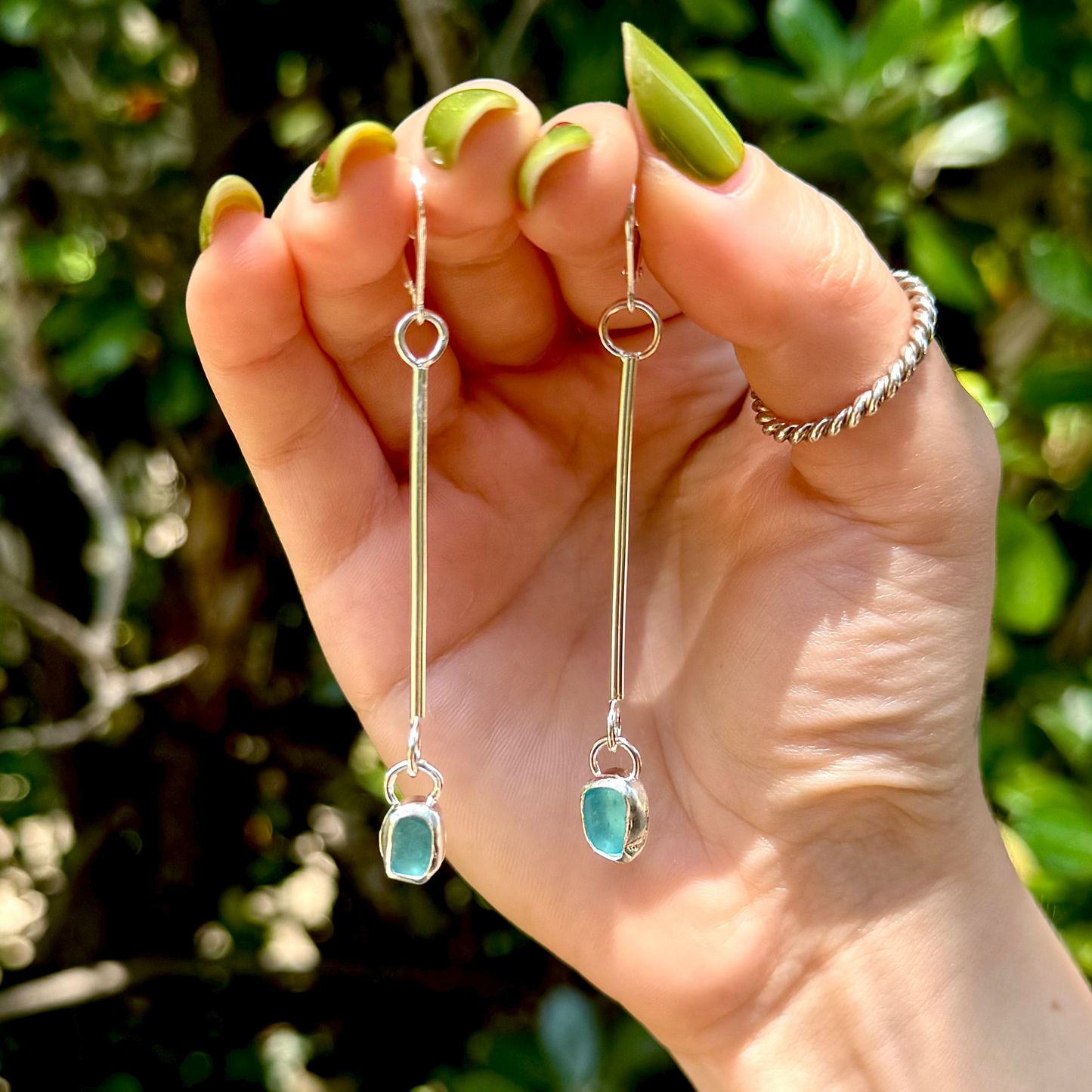 Silver drop earrings