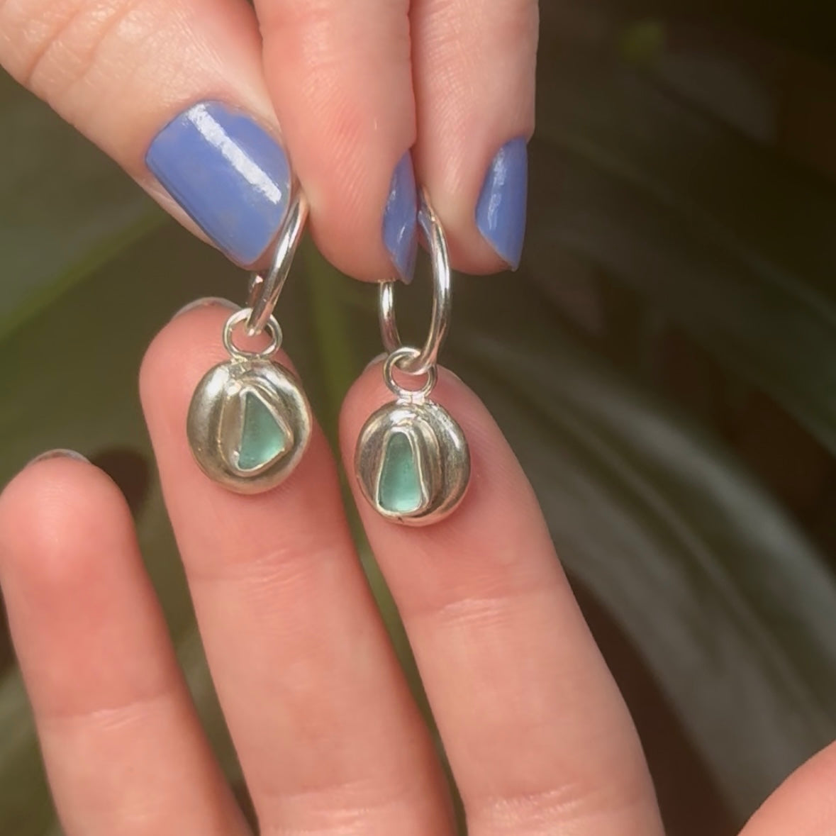 Ocean pebble hoops