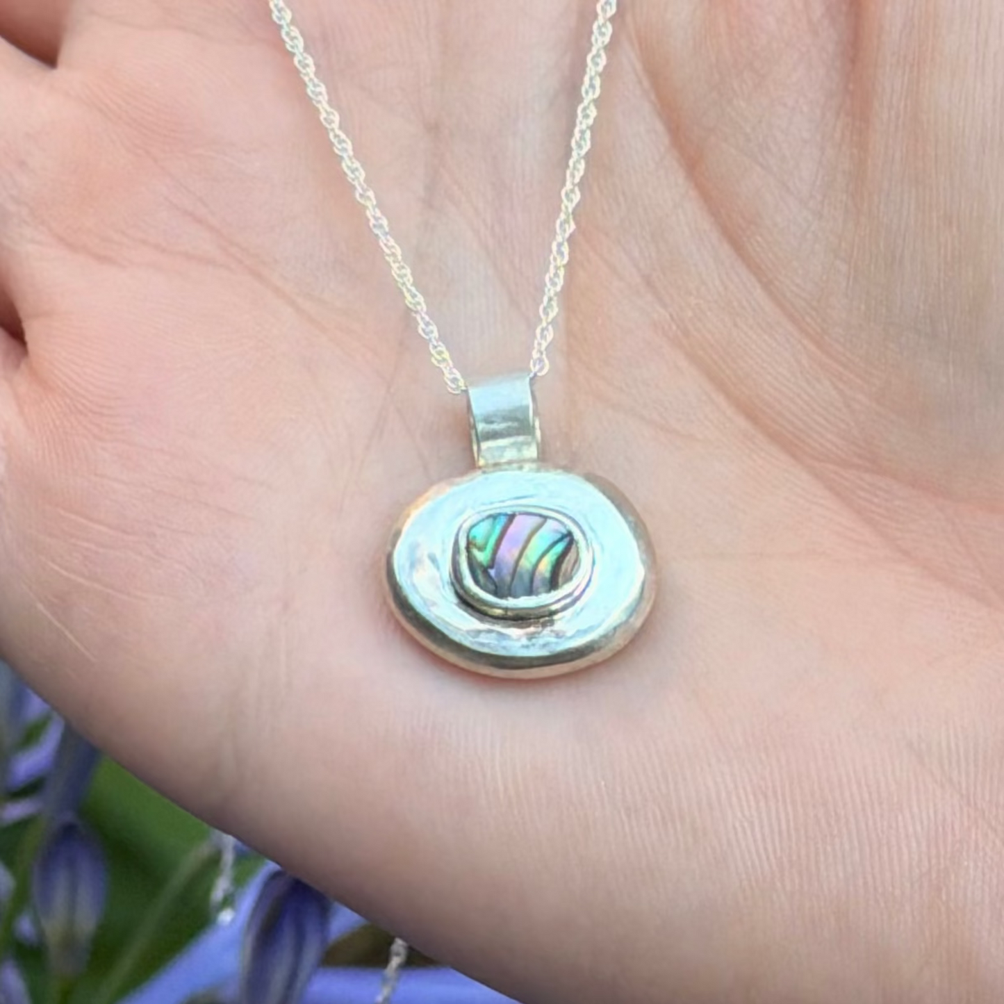 Abalone pebble necklace