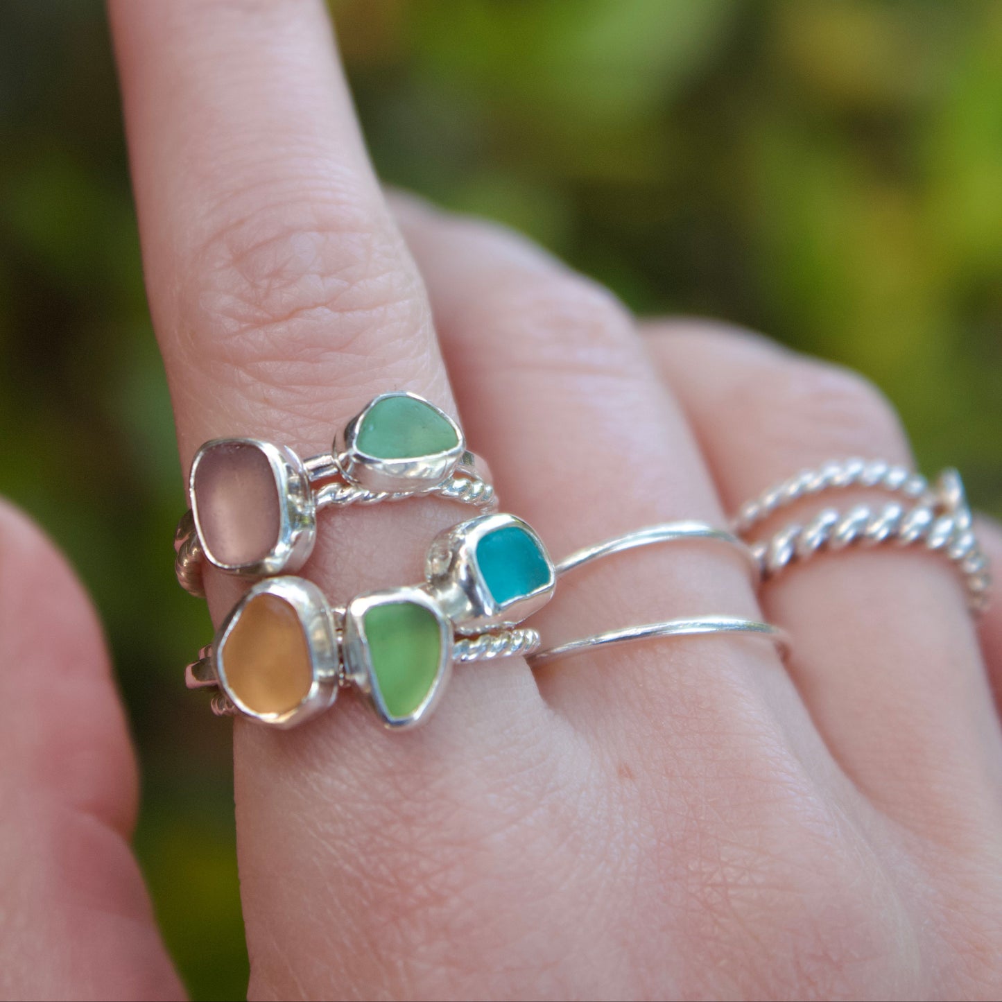 Dainty green ring size 6.5