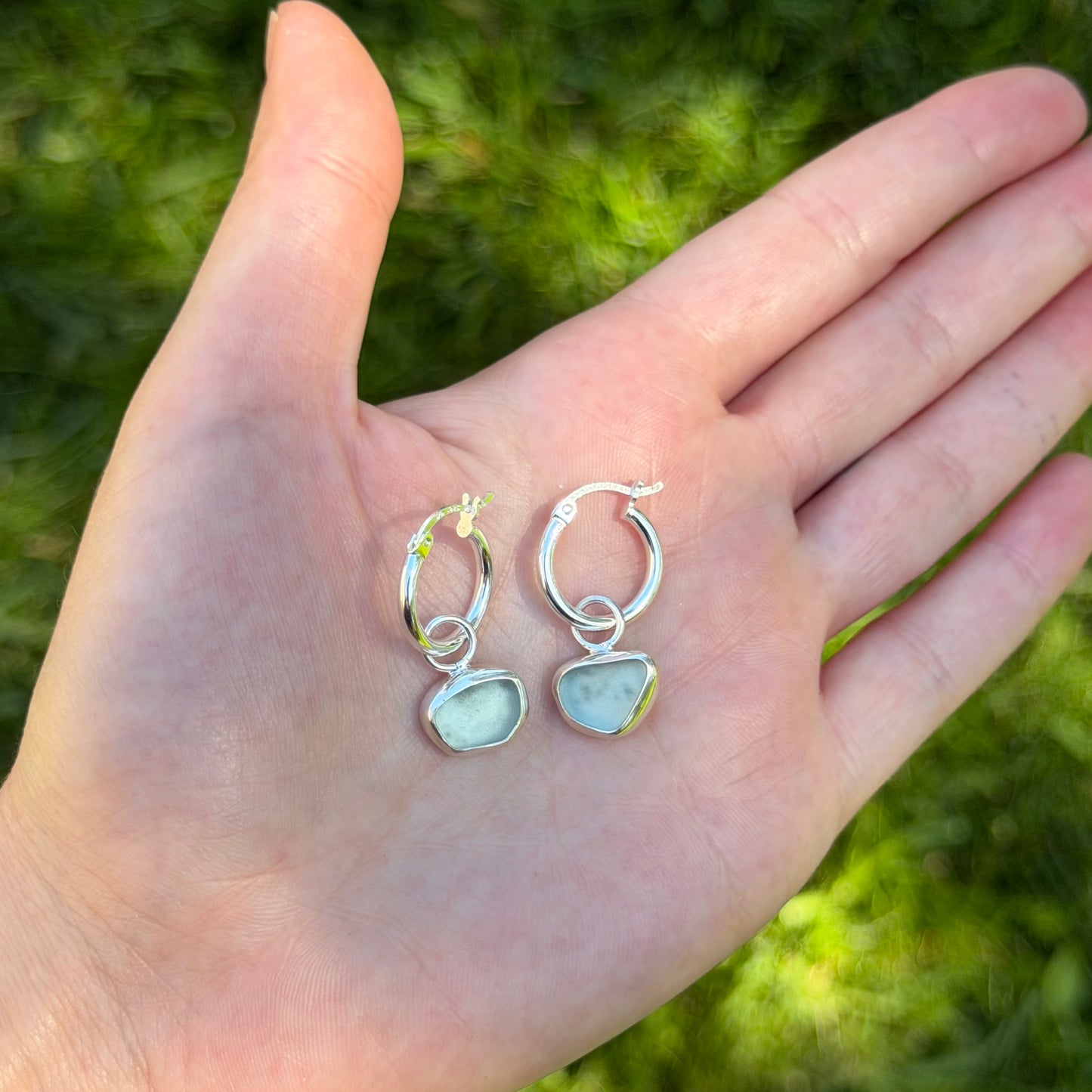 Sea glass hoops