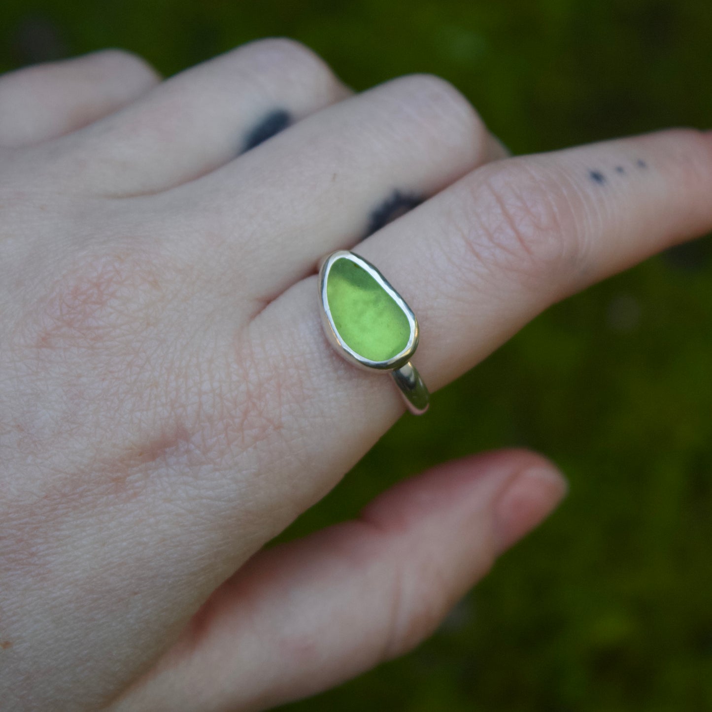 Lime green ring size 7