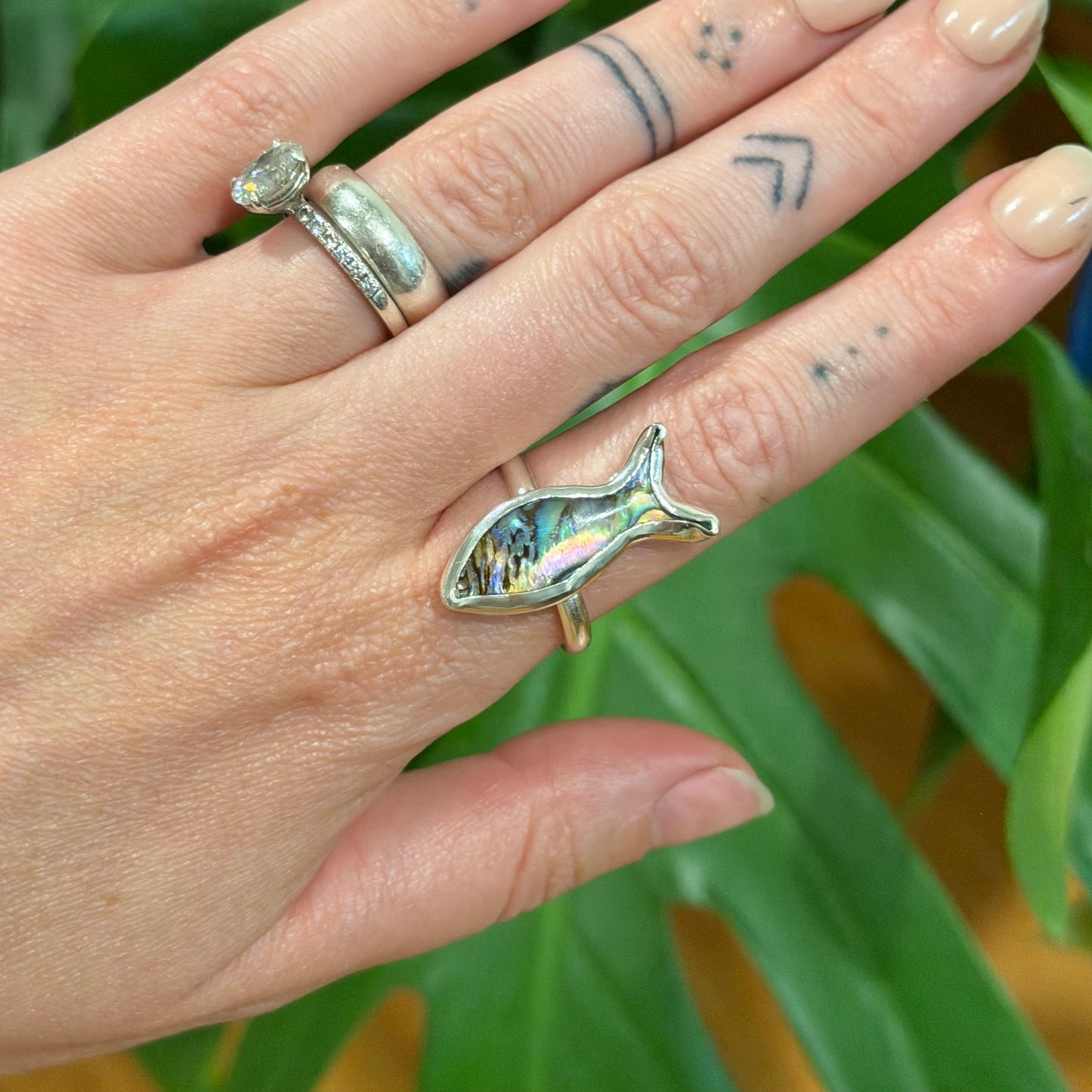 Adjustable abalone fish ring