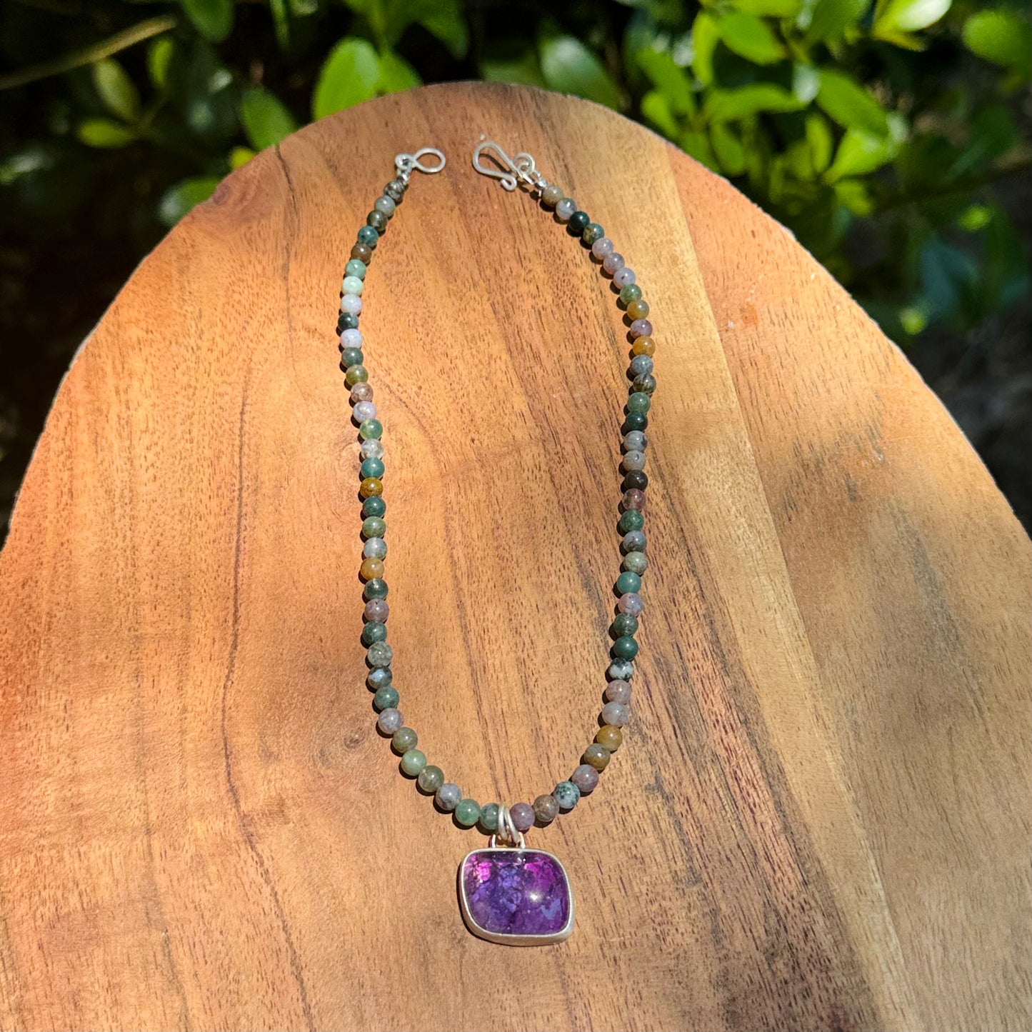 Amethyst and jasper choker