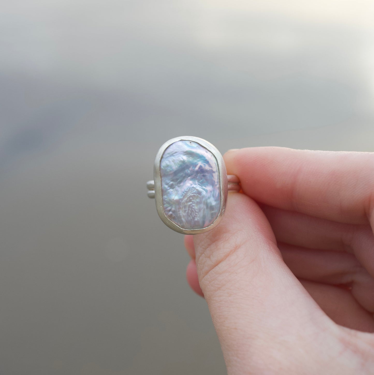 Bold pearl ring