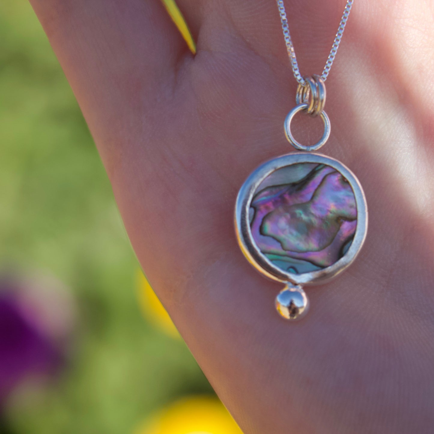 Abalone drop necklace