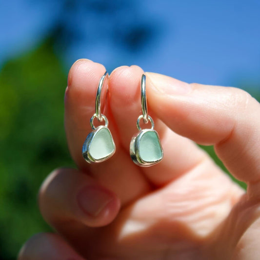 Mini sea glass hoops