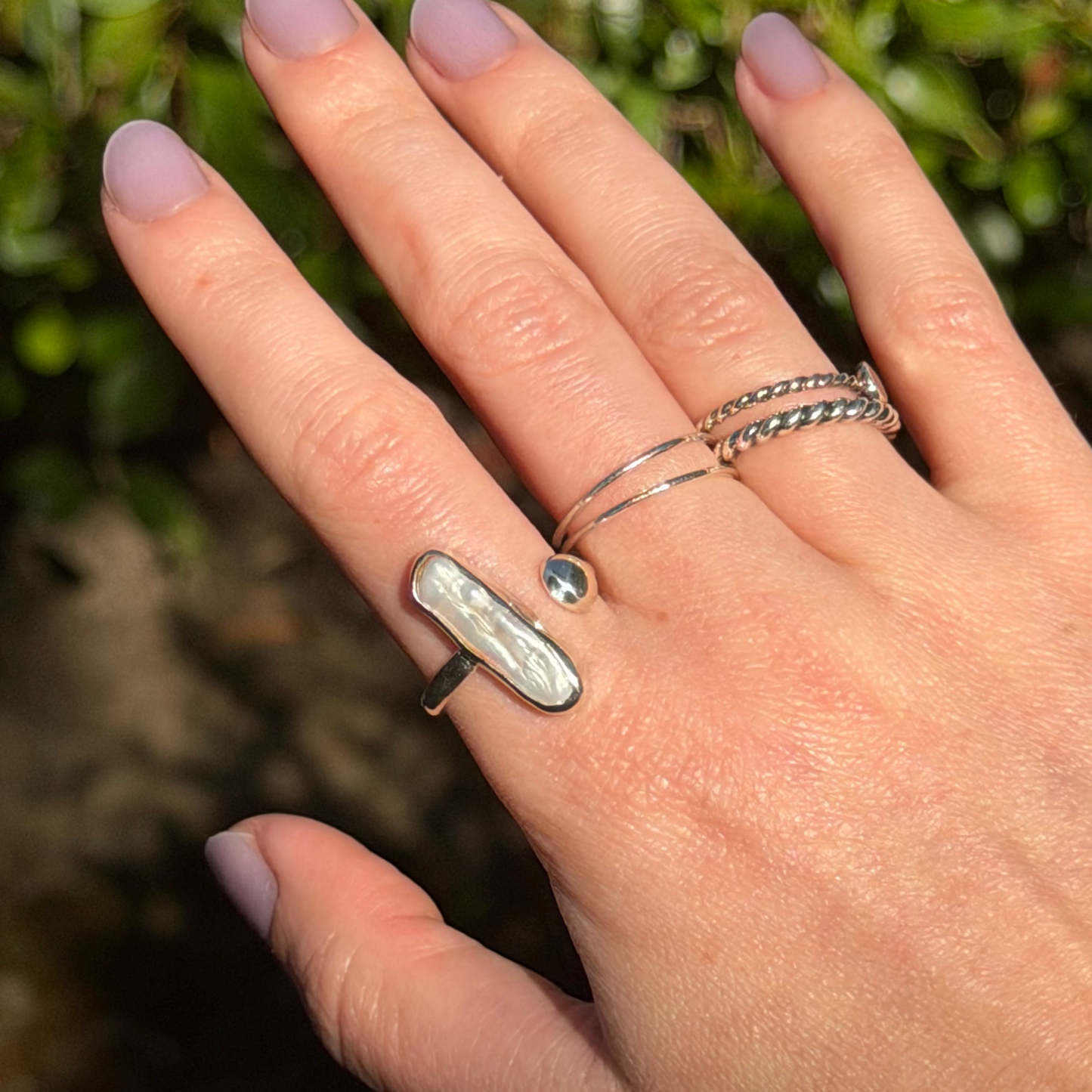 Freshwater pearl dome ring