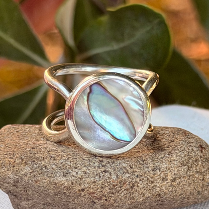 Abalone wave ring size 6.5