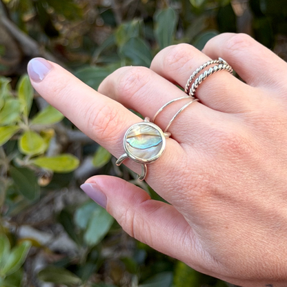 Abalone wave ring size 6.5