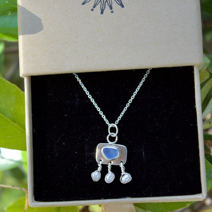 Sea glass & pearl necklace