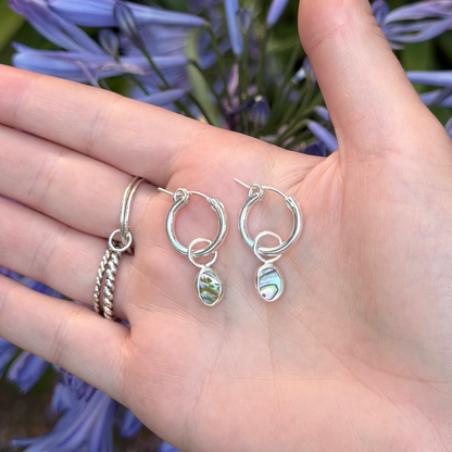 Tiny abalone hoops I