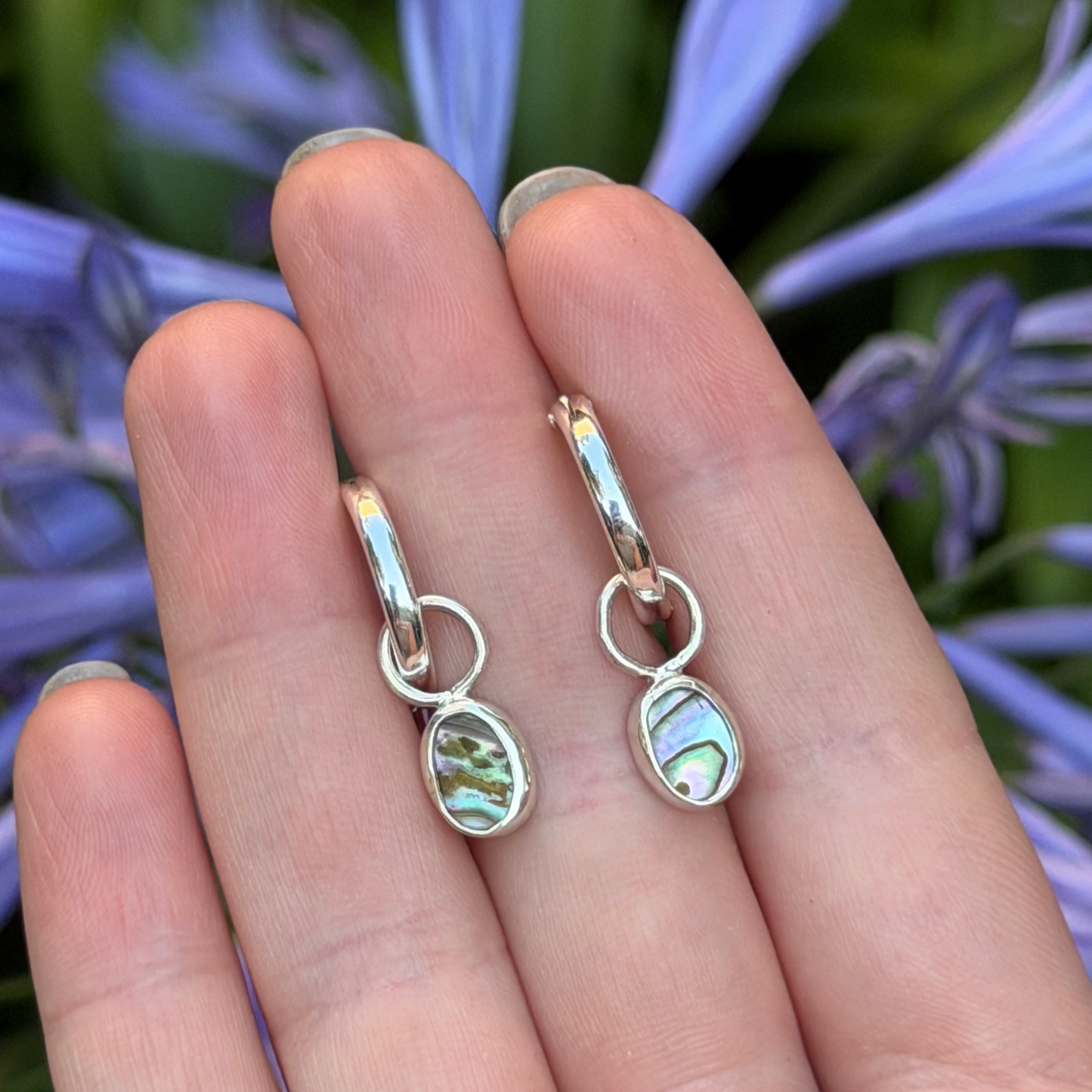 Tiny abalone hoops I