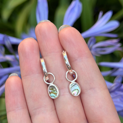 Tiny abalone hoops I