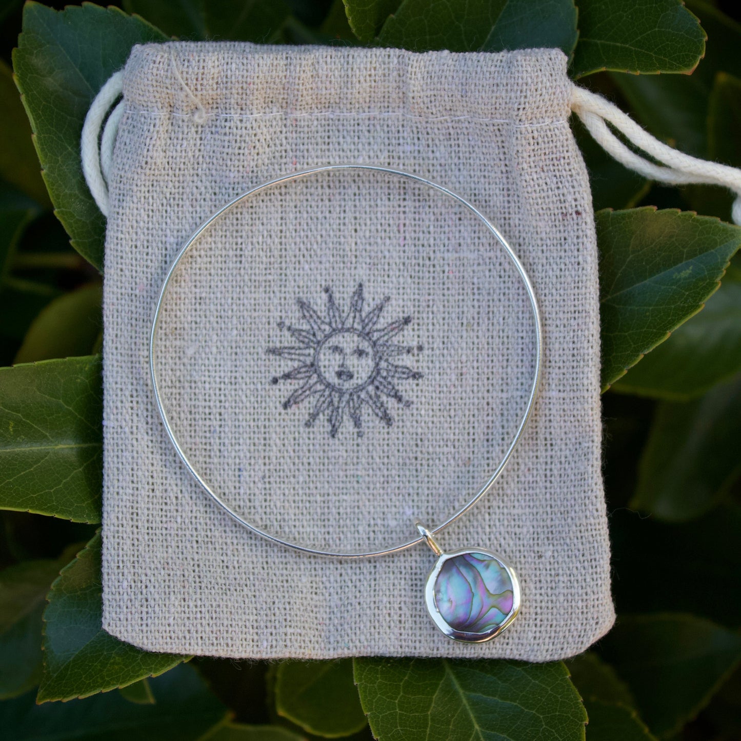 Abalone charm bangle