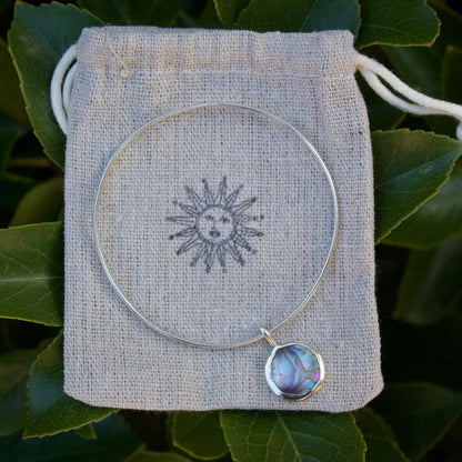 Abalone charm bangle