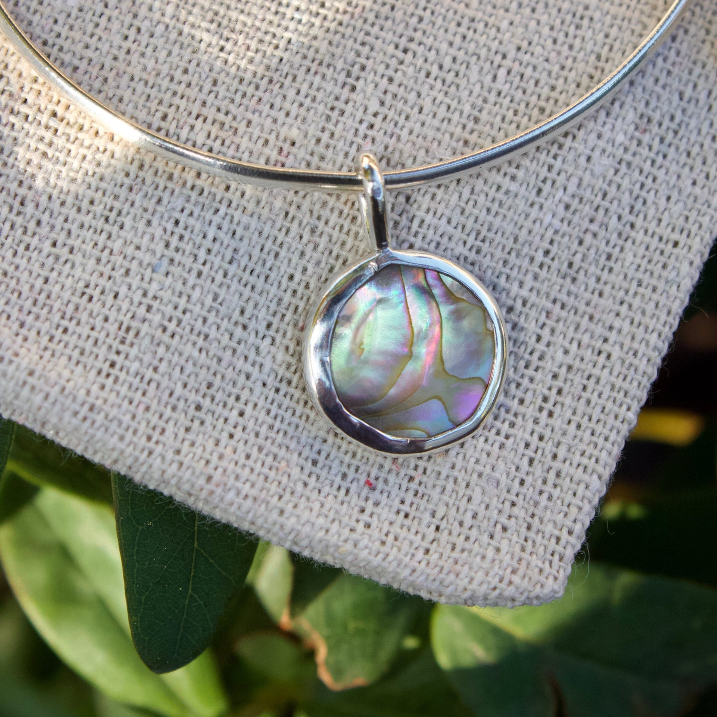 Abalone charm bangle