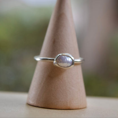 Tiny pearl dainty ring