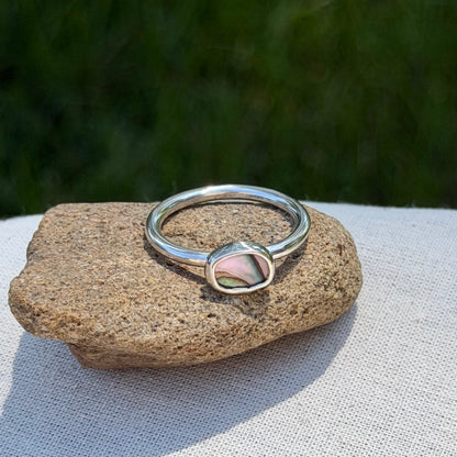Tiny abalone ring size 6.5