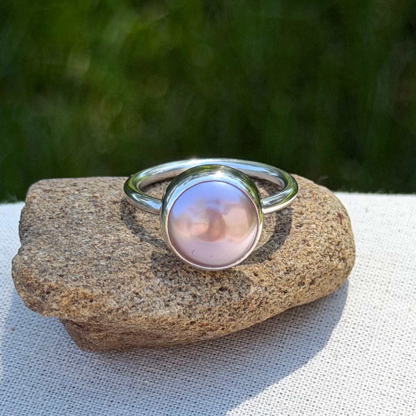 Pink pearl ring size 7