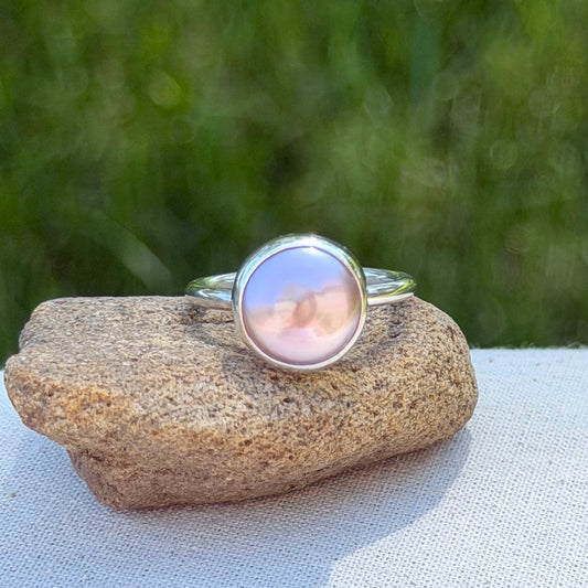 Pink pearl ring size 7