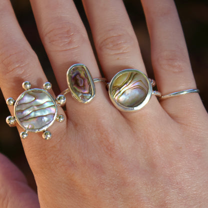 Abalone sun ring size 6