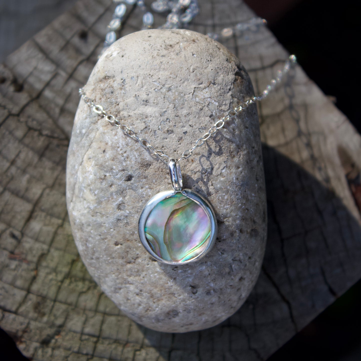 Abalone coin necklace I