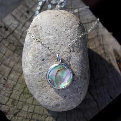 Abalone coin necklace I