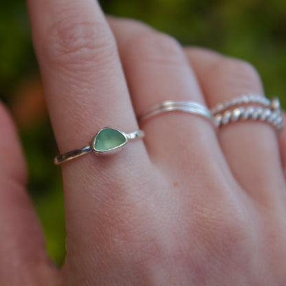Dainty pale green ring size 8