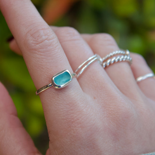 Dainty blue ring size 7.5