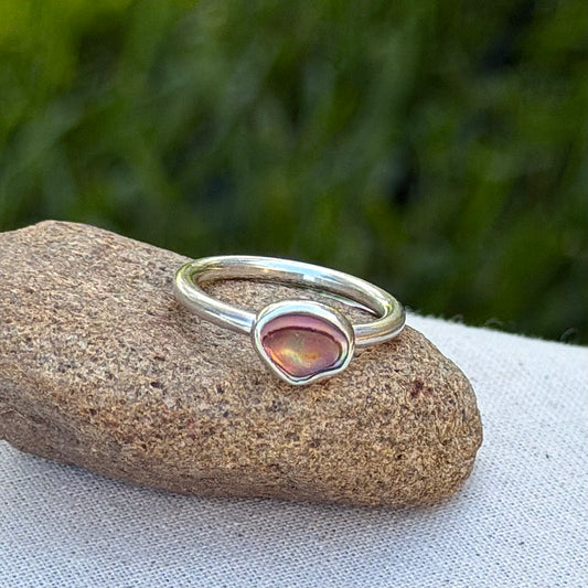 Tiny abalone ring size 5