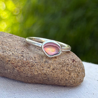 Tiny abalone ring size 5