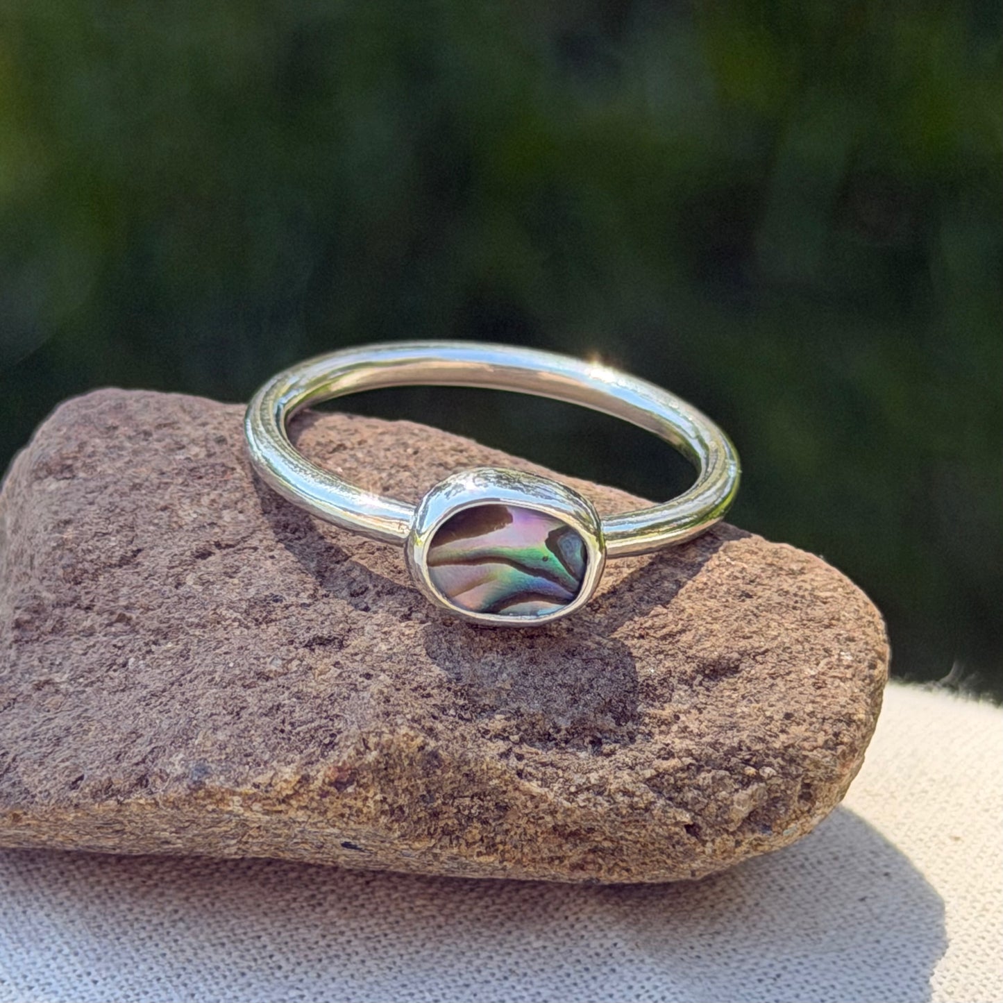 Tiny abalone ring size 8