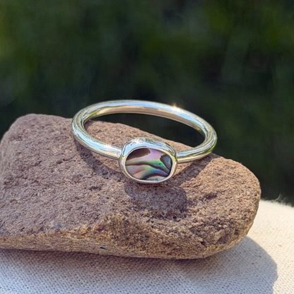 Tiny abalone ring size 8