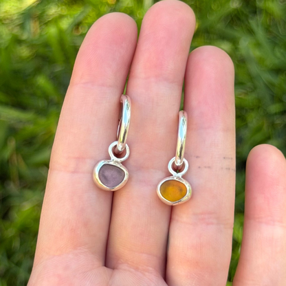 Sea glass hoops
