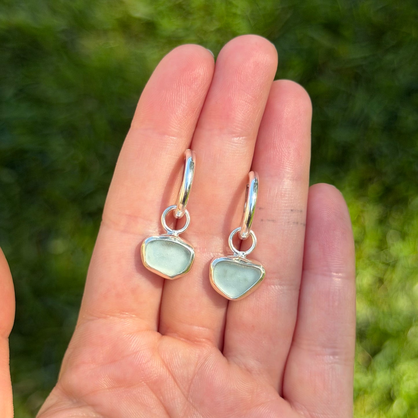 Sea glass hoops