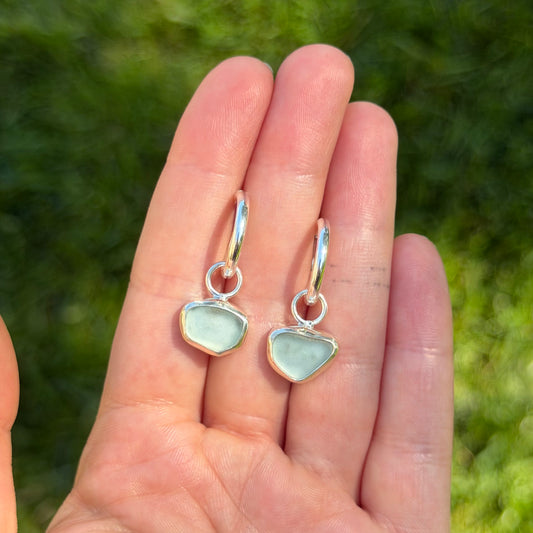 Sea glass hoops