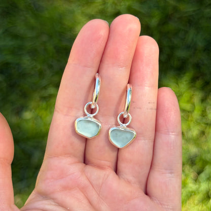Sea glass hoops