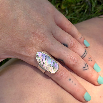 Adjustable abalone ring