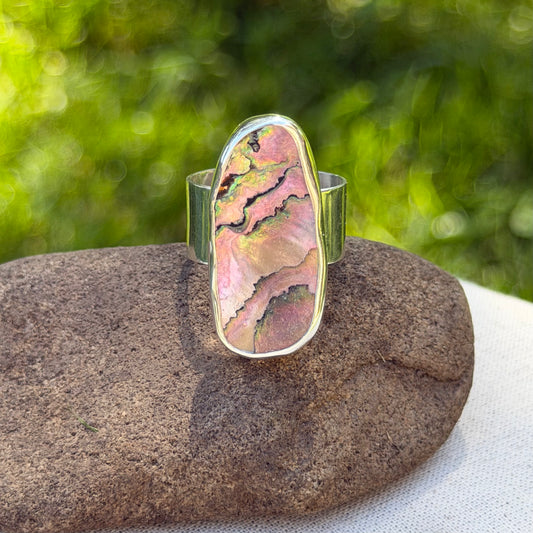 Adjustable abalone ring