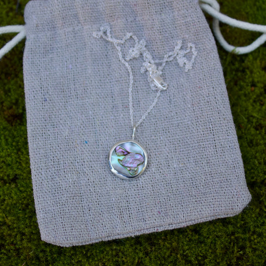 Abalone coin necklace IV