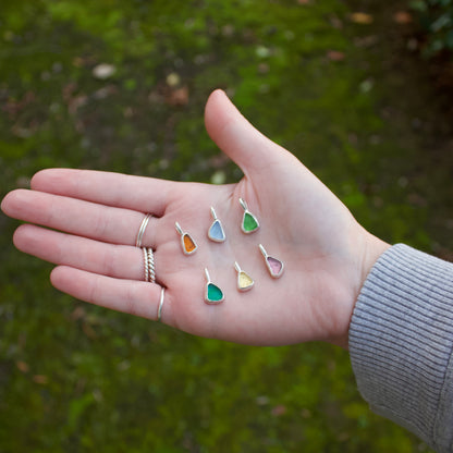 Blue sea glass pendant