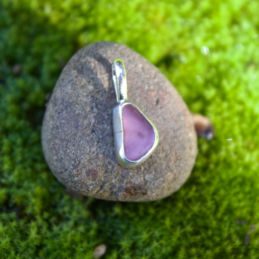 Pink sea glass charm