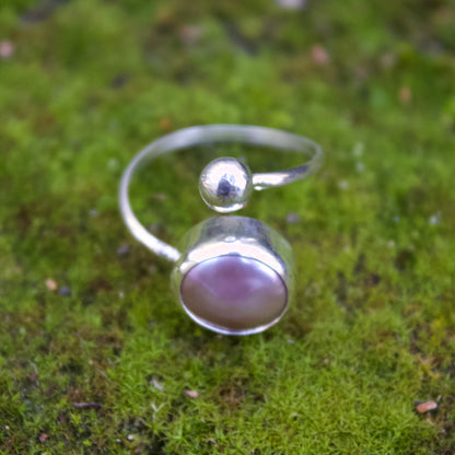 Pink pearl swirl ring