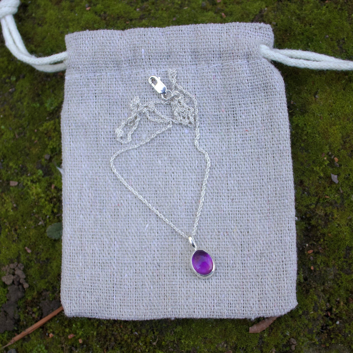 Tiny amethyst necklace