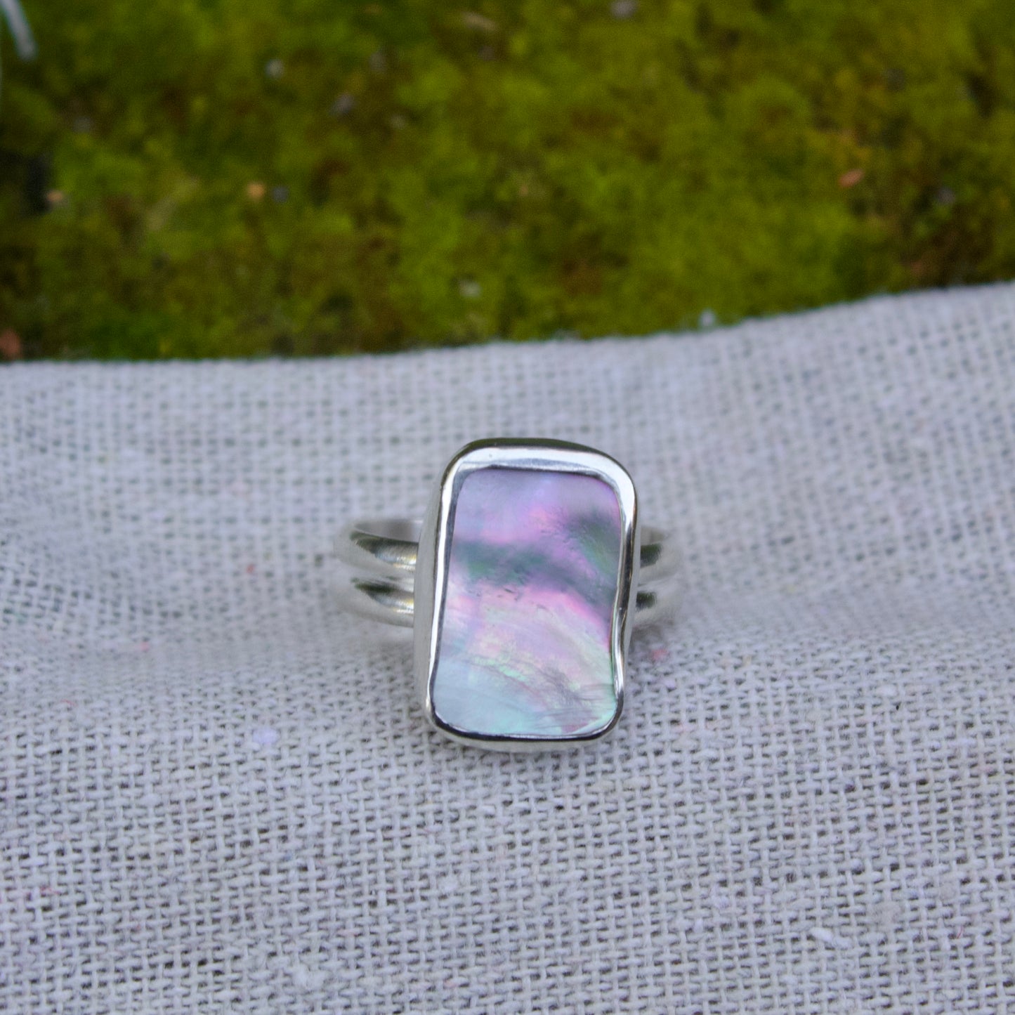 Adjustable abalone ring I