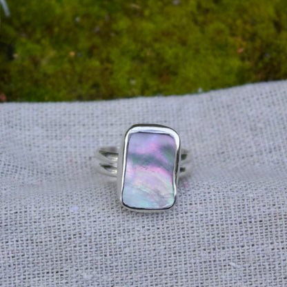 Adjustable abalone ring I
