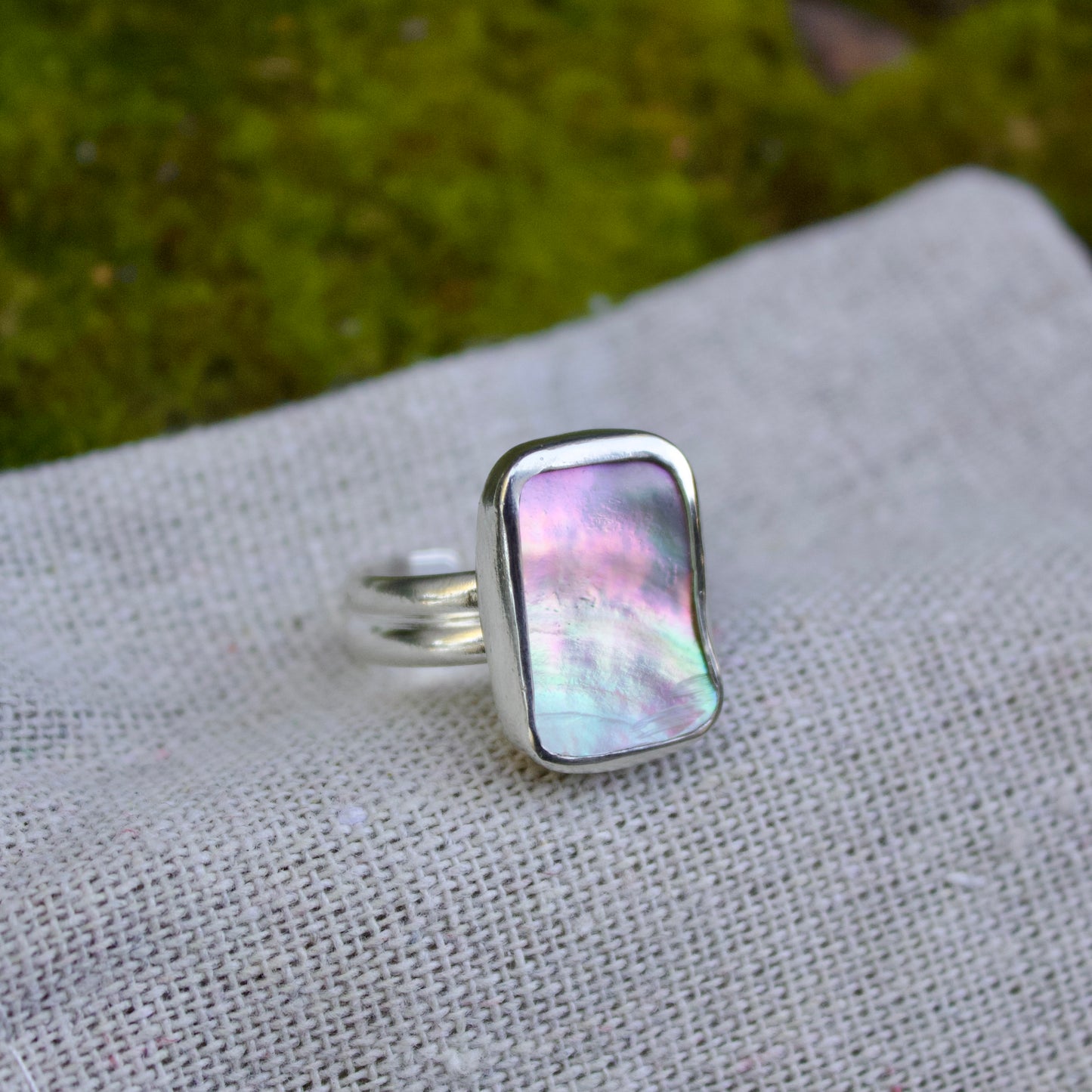 Adjustable abalone ring I