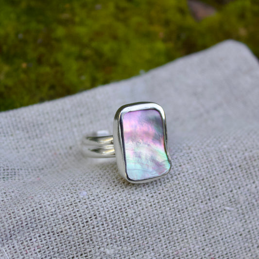 Adjustable abalone ring I