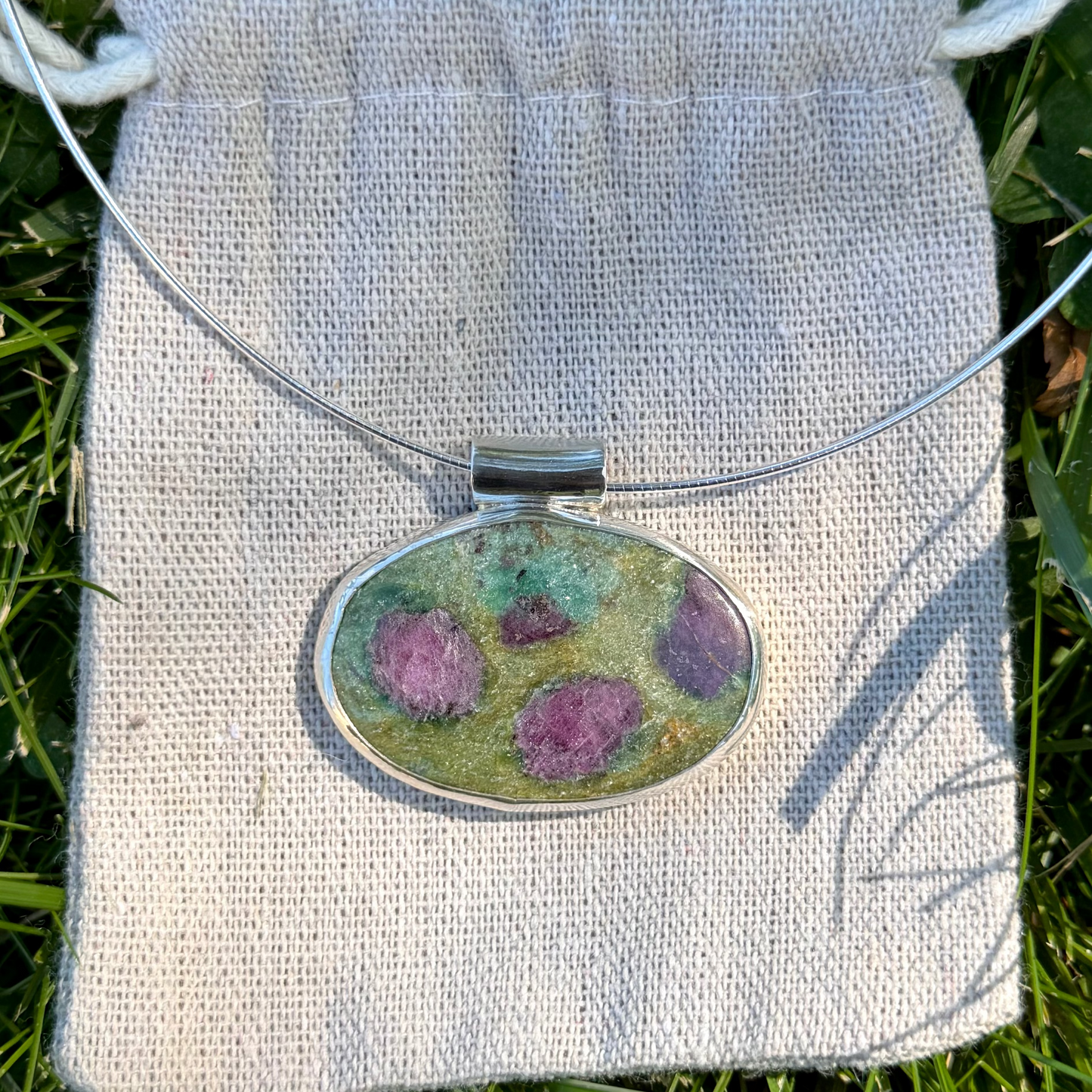 Ruby fuchsite choker